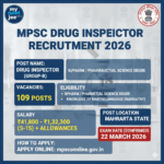 Maharashtra Drug Inspector Recruitment 2026: Exam Date Announced for 109 Group-B Posts (MPSC)