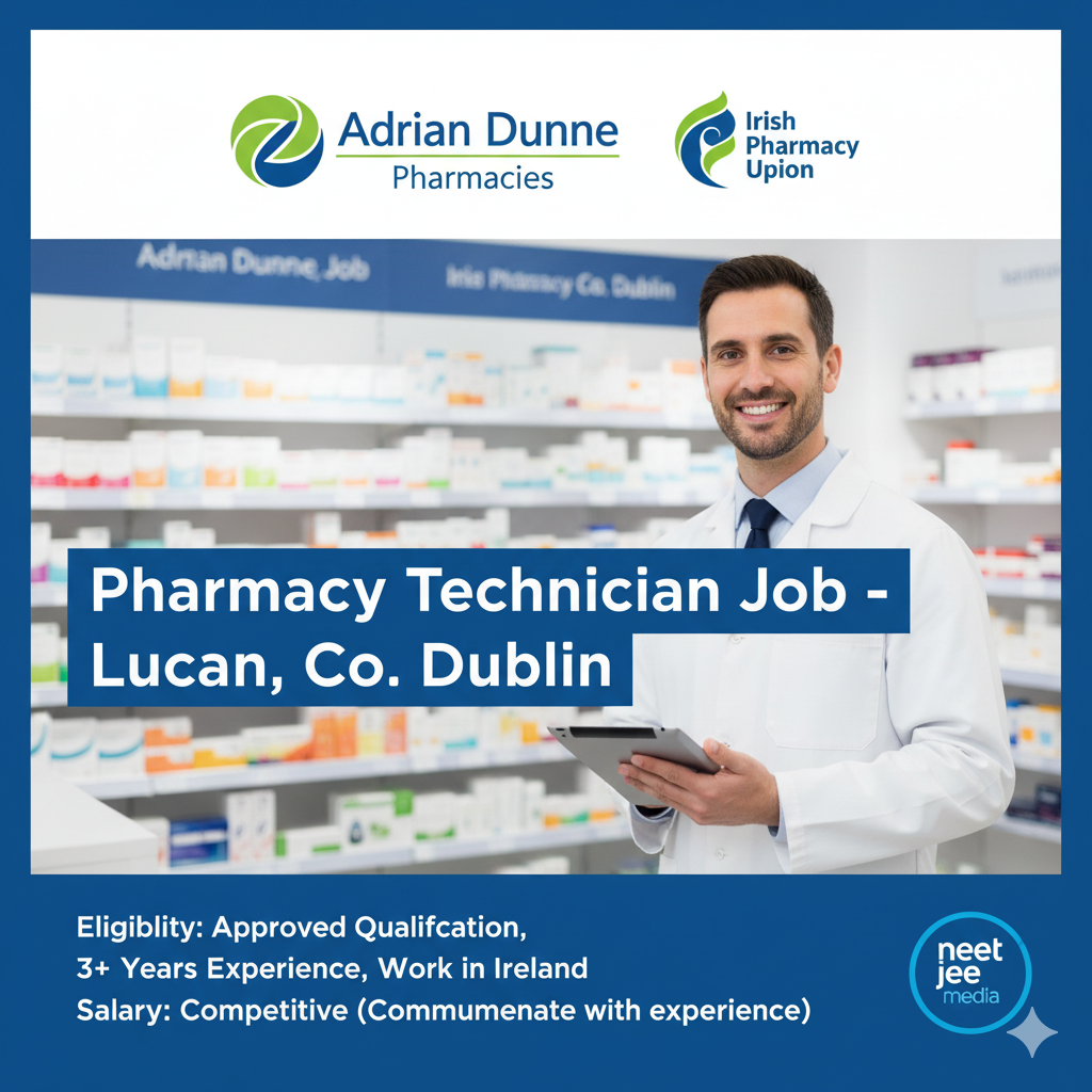Pharmacy Technician Job in Lucan, Dublin, Ireland | Adrian Dunne Pharmacies 2025