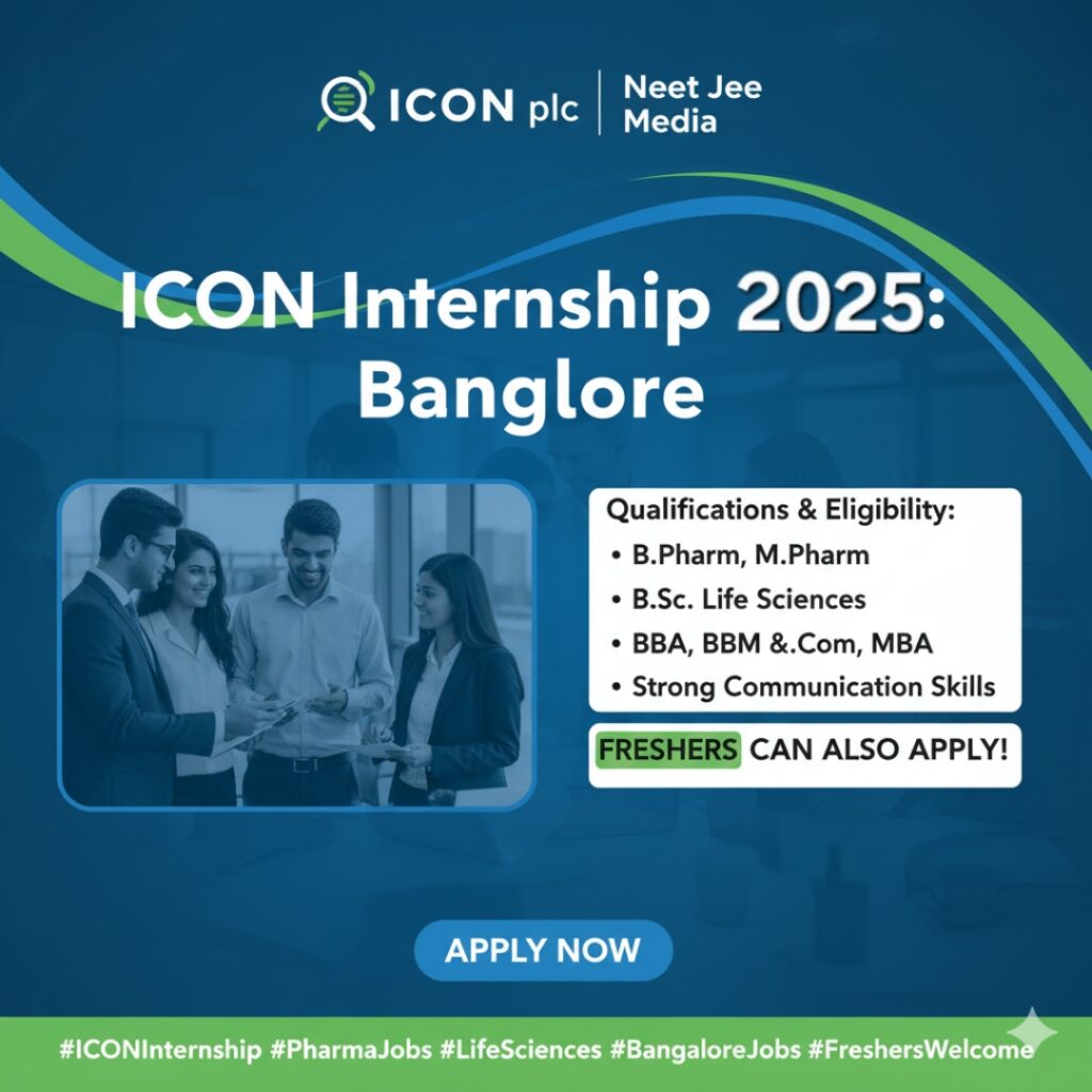 ICON Internship 2025 Essential Opportunity in Clinical Research  Freshers can apply