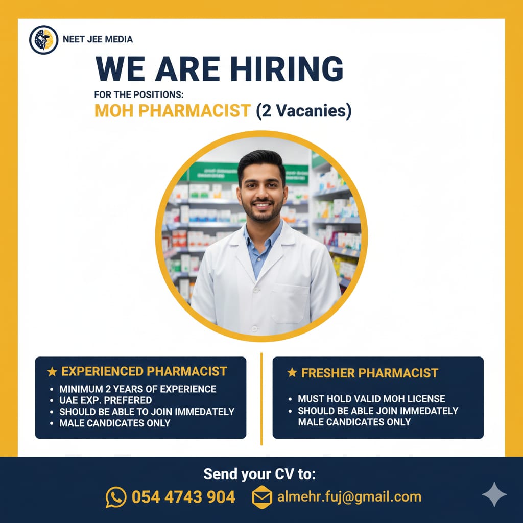 MOH Pharmacists (Experienced & Fresher) Wanted at Al Mehr Pharmacy in the UAE!