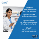DHA Pharmacist Jobs : GMG Hiring in Dubai, Abu Dhabi & Sharjah | Competitive Salary & Full-Time Opportunity