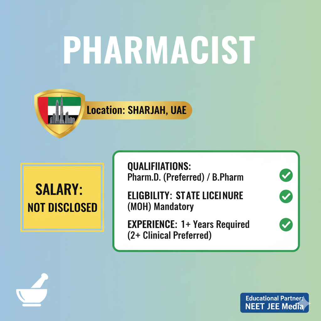 Pharmacist Job In Gulf || Join Zahrat Al hayat Pharmacy in Sharjah, UAE
