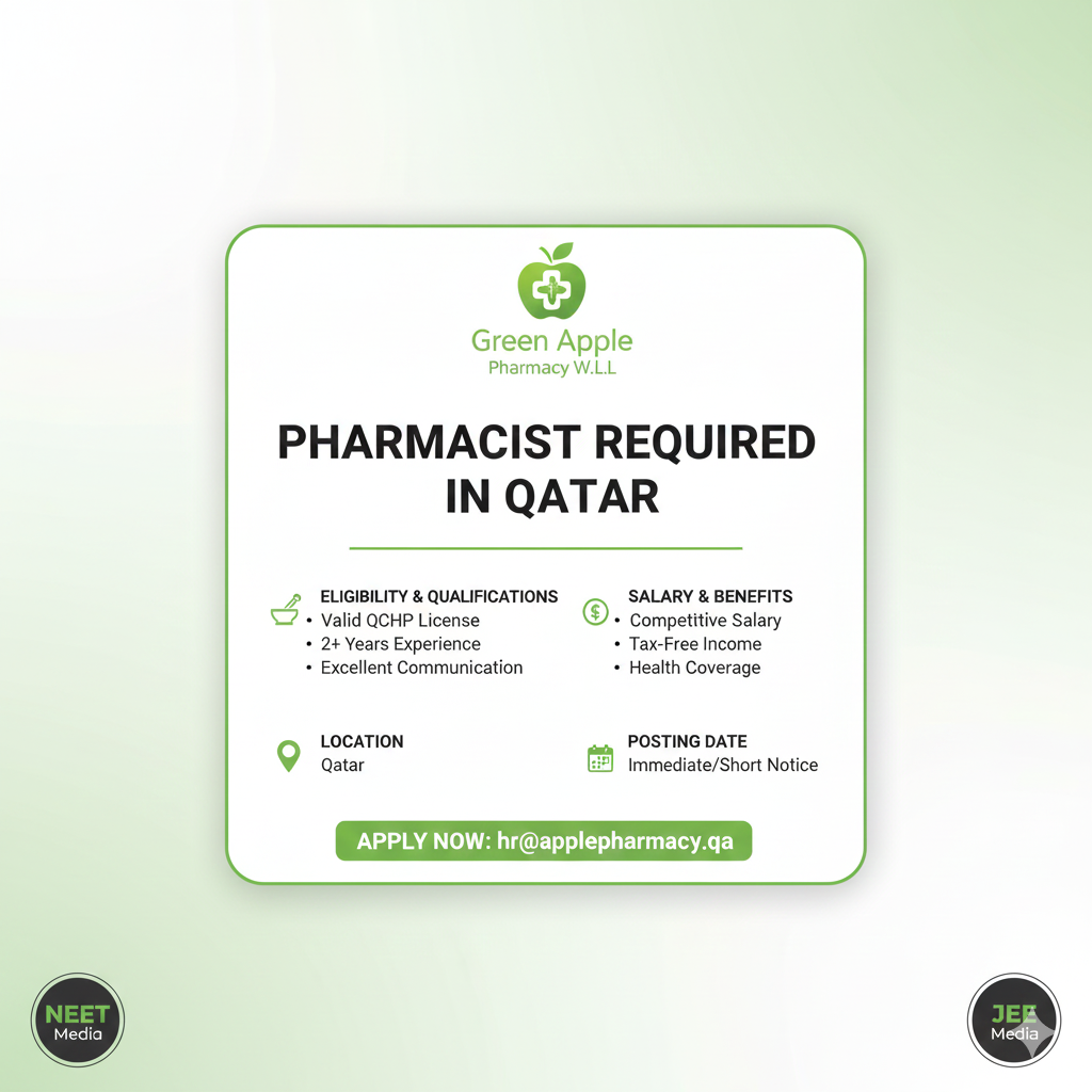 Green Apple Pharmacy W.L.L. is Hiring: Pharmacist Opportunity in Qatar! +2 Year Experience