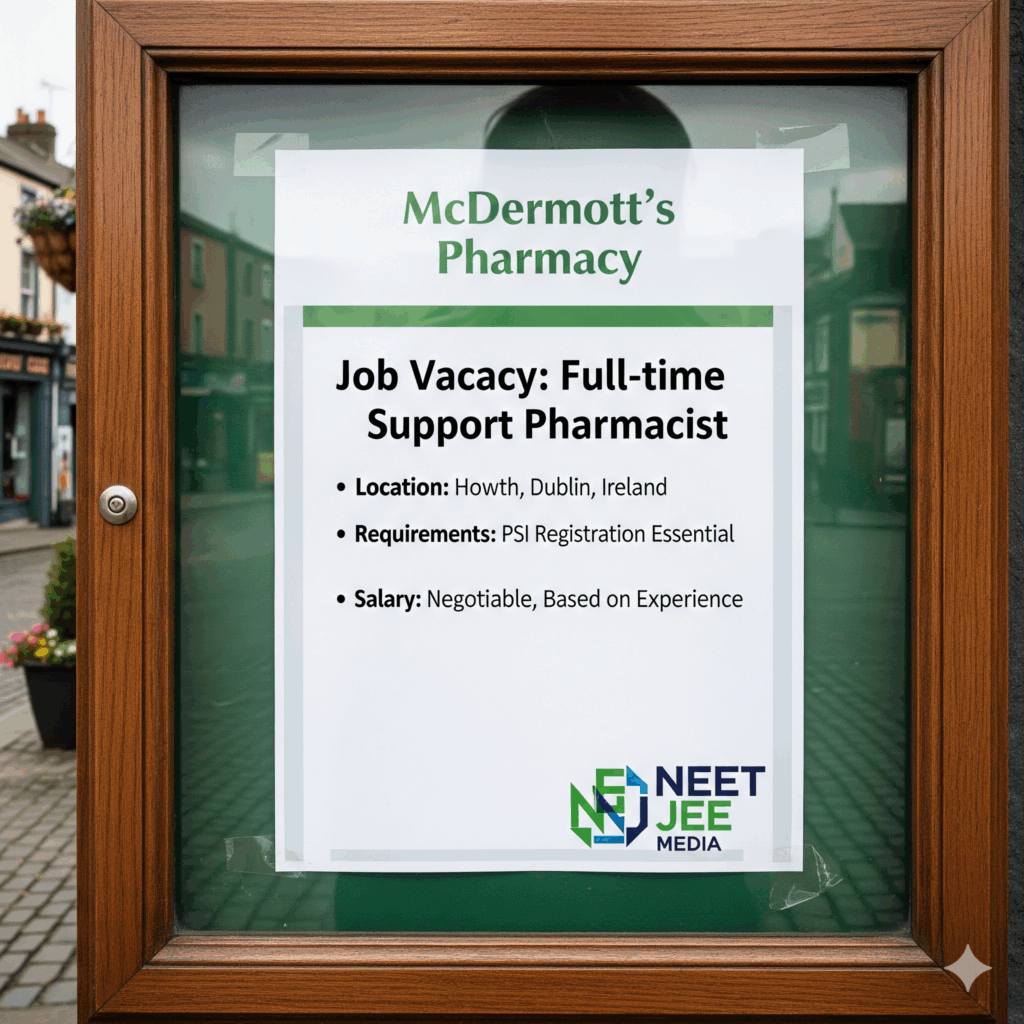 Hiring Now! Full-Time Support Pharmacist in Howth, Dublin, Ireland (PSI Registered)