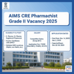 AIIMS CRE Pharmacist Grade II Vacancy 2025: Full Notification, Eligibility, Exam Pattern, Salary and How to Apply Online