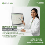 Mega Walk-In Drive: Non Certified Medical Coder at Omega Healthcare, With Life science Degree at Bangalore! Fresher Can also Apply