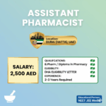 JOB ALERT! Assistant Pharmacist Job in Dubai, UAE – Your Care Medical Center (2500 AED Salary) 💊